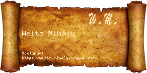 Weitz Mihály névjegykártya